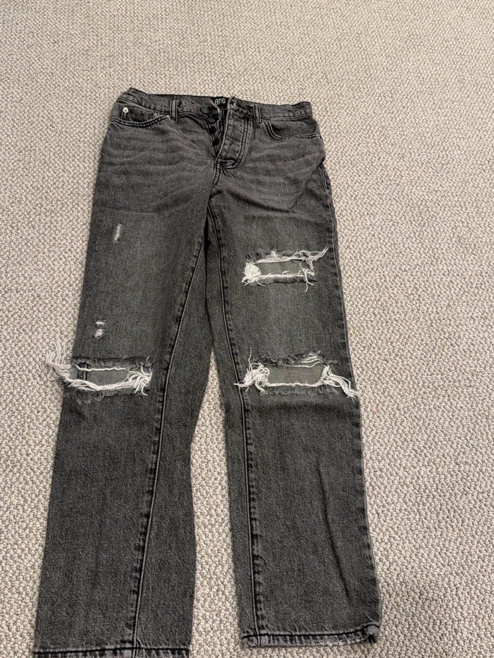 BDG Gray Slim Straight Jeans with Washed Finish